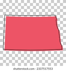 North Dakota map shape, united states of america. Flat concept icon symbol vector illustration .