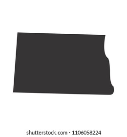 North Dakota map. Simple black map. Vector eps 08. State of US America Maps.