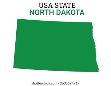 North Dakota map of USA state. North Dakota  map vector illustration. North Dakota  vector map on white background.