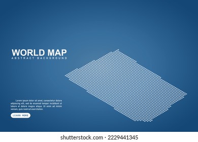 North Dakota Map - USA, United States of America Map vector template with isometric top and white pixel, grid, grunge, halftone style isolated on blue background - Vector illustration eps 10