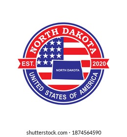 North Dakota Map Vector , Country Logo