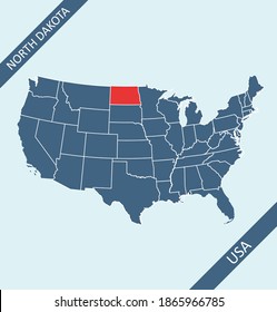 North Dakota on USA map