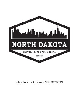 north dakota skyline silhouette vector logo