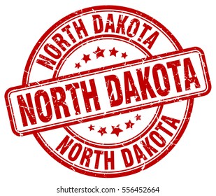 North Dakota Stamp Red Round Grunge Stock Vector (Royalty Free ...