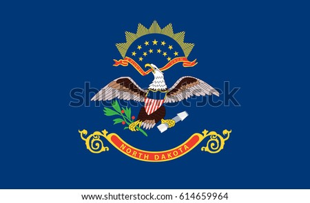 North Dakota State Flag. Vector illustration.