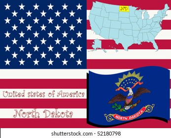 north dakota state illustration, abstract vector art