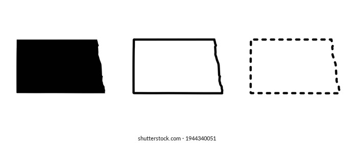 North Dakota state isolated on a white background, USA map