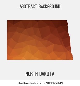 North Dakota state map in geometric polygonal style.Abstract tessellation,modern design background. Vector illustration EPS8
