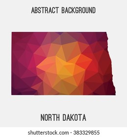North Dakota state map in geometric polygonal style.Abstract tessellation,modern design background. Vector illustration EPS8