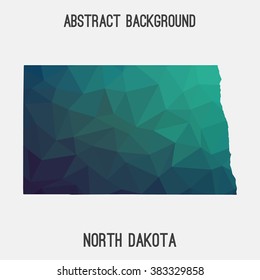 North Dakota state map in geometric polygonal style.Abstract tessellation,modern design background. Vector illustration EPS8