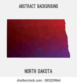 North Dakota state map in geometric polygonal style.Abstract tessellation,modern design background. Vector illustration EPS8