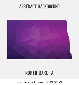 North Dakota state map in geometric polygonal style.Abstract tessellation,modern design background. Vector illustration EPS8