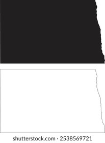 North Dakota state map outline contour silhouette vector