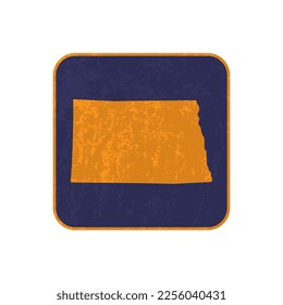 North Dakota state map square with grunge texture. Vector illustration.