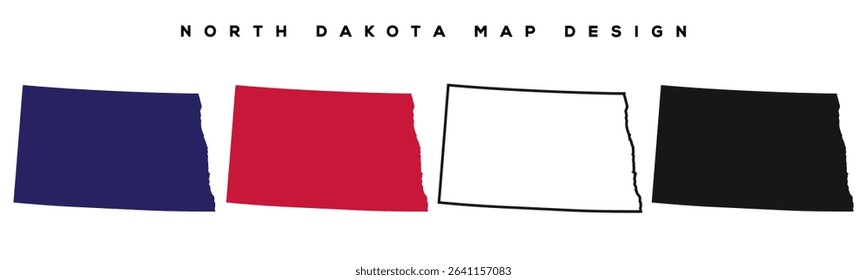 North Dakota State Map – Vintage Style Illustration with Labeled Cities and Borders