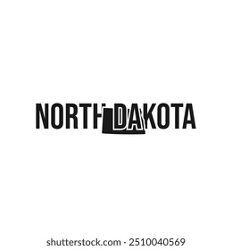 Símbolo del estado de Dakota del Norte, icono de mapa con silueta de Vector