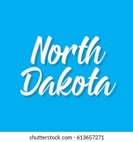 north dakota, text design. Vector calligraphy. Typography poster. Usable as background.