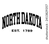 North Dakota typography design for tshirt hoodie baseball cap jacket and other uses vector