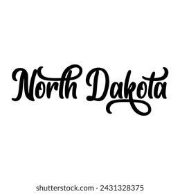 Vector de diseño de tipografía de Dakota del Norte, vector de diseño de camiseta del estado de Estados Unidos. Vector de diseño de Jersey de Dakota del Norte, diseño de camiseta para Estados Unidos