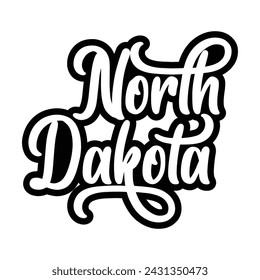 Vector de diseño de tipografía de Dakota del Norte, vector de diseño de camiseta del estado de Estados Unidos. Vector de diseño de Jersey de Dakota del Norte, diseño de camiseta para Estados Unidos