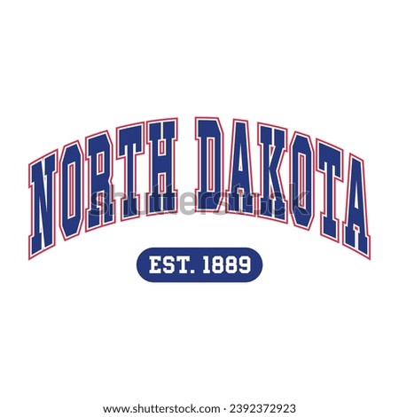 North Dakota typography design vector, usa state shirt design vector. Jersey design vector, T-shirt design for usa 