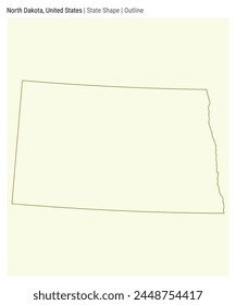 North Dakota, United States. Simple vector map. State shape. Outline style. Border of North Dakota. Vector illustration.