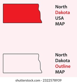 north dakota usa map vector