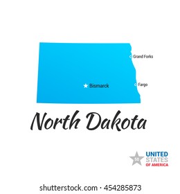 North Dakota USA State Map