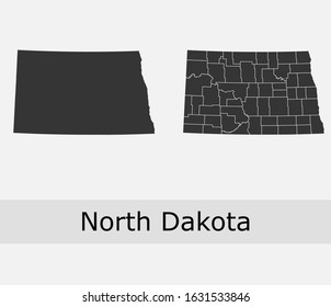 North Dakota vector maps counties, townships, regions, municipalities, departments, borders