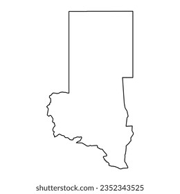 Mapa del estado de Darfur septentrional, división administrativa del Sudán. Ilustración vectorial.