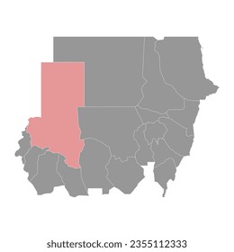 North Darfur State map, administrative division of Sudan. Vector illustration.