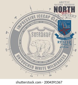 North design typography, Grunge background vector design text illustration, sign, t shirt graphics, print.