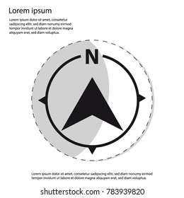 North Direction Compass Icon - Sticker Vector Graphic