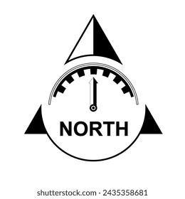 North direction compass icon, stock vector