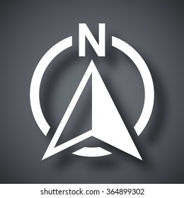 North Direction Compass Icon, Vector