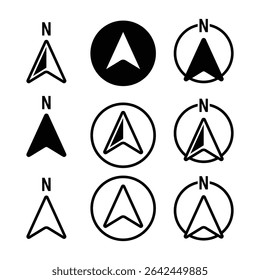 North Direction Compass Needle Vector Illustration