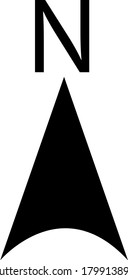north direction icon black arrow 