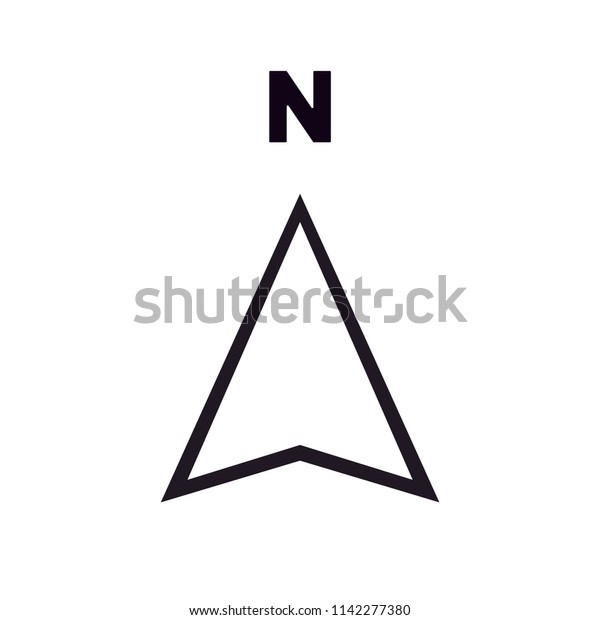 North Direction Icon Vector Stock Vector (Royalty Free) 1142277380