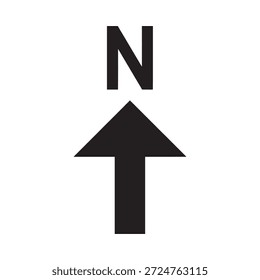 Indicador de dirección norte con flecha hacia arriba