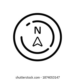 North direction. Weather icon in a circle. Isolated vector illustration