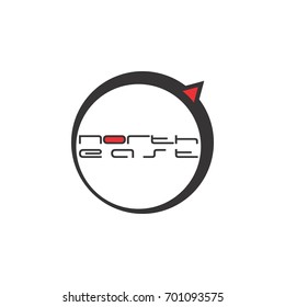 NORTH EAST compass logo design vector