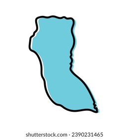 North East District map of Botswana country vector.