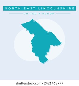 North East Lincolnshire Unitary authority and borough (United Kingdom of Great Britain and Northern Ireland, ceremonial county Lincolnshire or Lincs, England) map vector illustration, scribble sketch