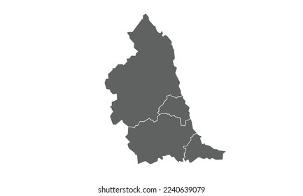 North East map isolated on white background.for annual infographics report website layout