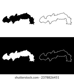North East region map, administrative division of Ghana. Vector illustration.