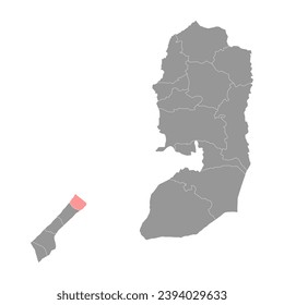 North Gaza Governorate map, administrative division of Palestine. Vector illustration.