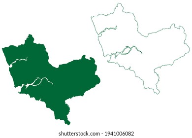 North Goa District (Goa State, Republic Of India) Map Vector Illustration, Scribble Sketch North Goa Map