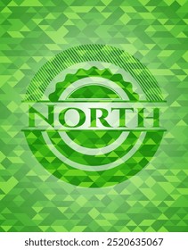 Nordgrünes Mosaik-Emblem. Vektorgrafik. Detailliert. 
