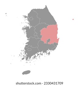 North Gyeongsang map, province of South Korea. Vector illustration.