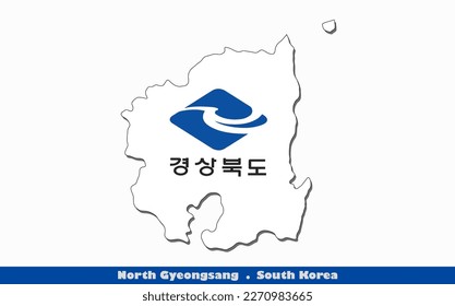 North Gyeongsang Province in South Korea Flag Map